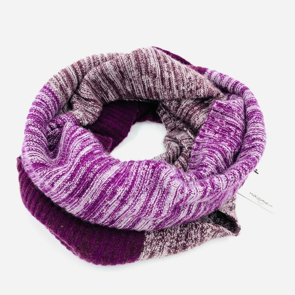 Halogen Cashmere & Wool Infinity Scarf Magenta